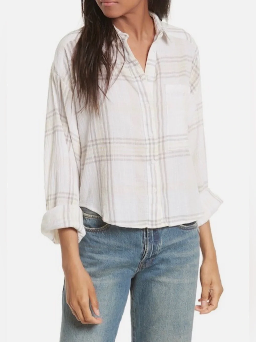 NWOT Free People Paradise Garden Cropped Cutie Button Up Shirt - Picture 1 of 9